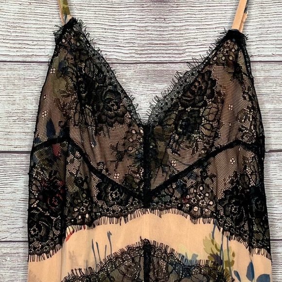 NWT ASOS Maternity Floral Slip Dress with Black Lace - Picture 5 of 15